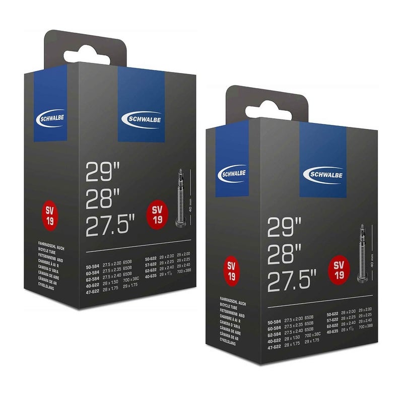 أنابيب داخلية شوالبي SV19 - 27.5 (650ب) / 29ر x 1.5-2.35"، صمام بريستا (عبوة 2) 